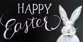 Easter bunny painted sign
